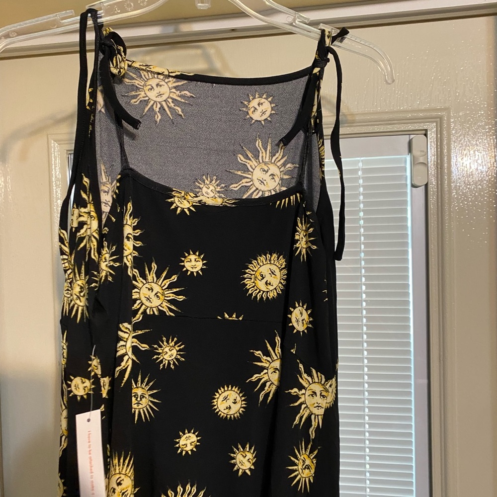 NWT Black dress with sun print